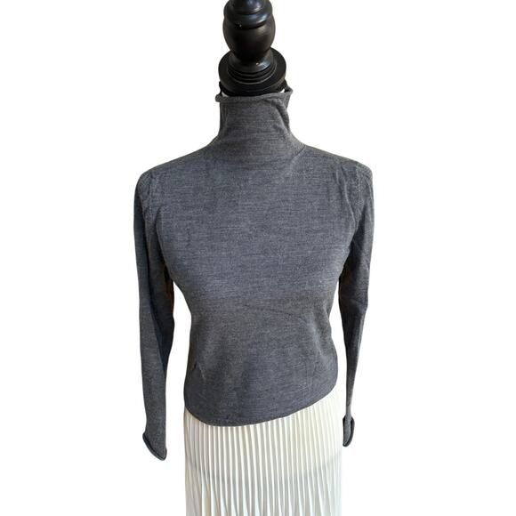 Halogen Tops - Women’s 100% Merino Wool Turtleneck Sweater – Small, Charcoal Gray